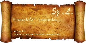 Szaszkó Levente névjegykártya