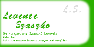 levente szaszko business card